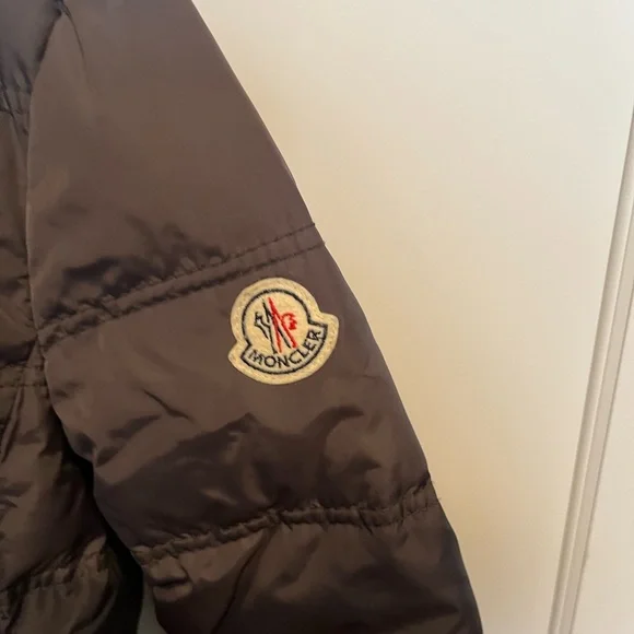 Moncler Metallic Silver Jacket with Black Knit Collar - Picture 3 of 11